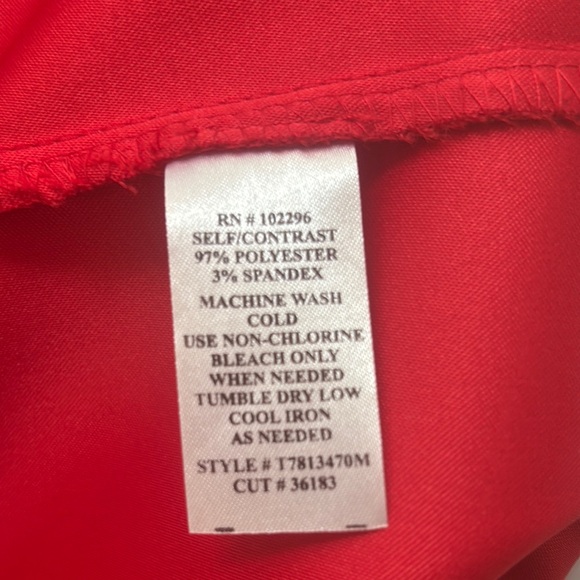 Connected Apparel Red Sheath Asymmetrical Midi Dress - Picture 2 of 4